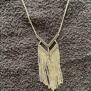 Long silver necklace